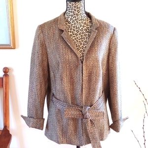 Reduced!VTG 90s Oscar De La Renta Woman's Jacket Size:16W Color:Brown, Tan